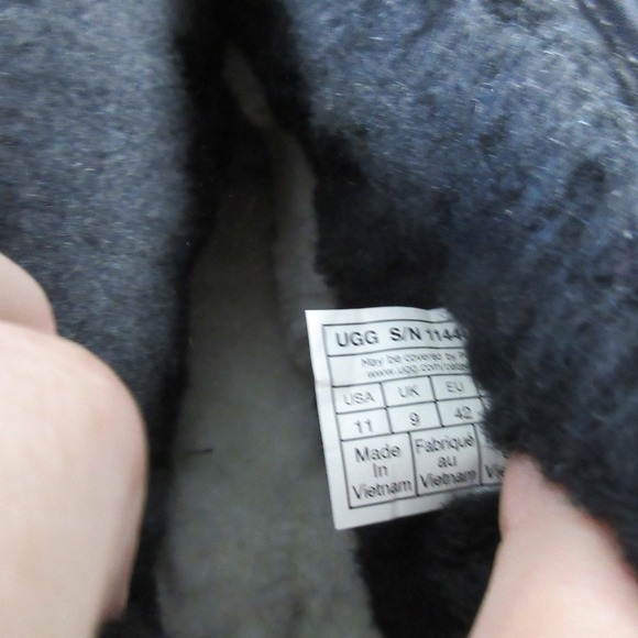 UGG Plush Platform Ankle Boots Women 11 Black Wool Mini Ultra Patent Y2K 942 - Picture 7 of 13